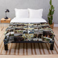 Cozy plush blanket featuring a collage design inspired by the Netflix series Anne with an E