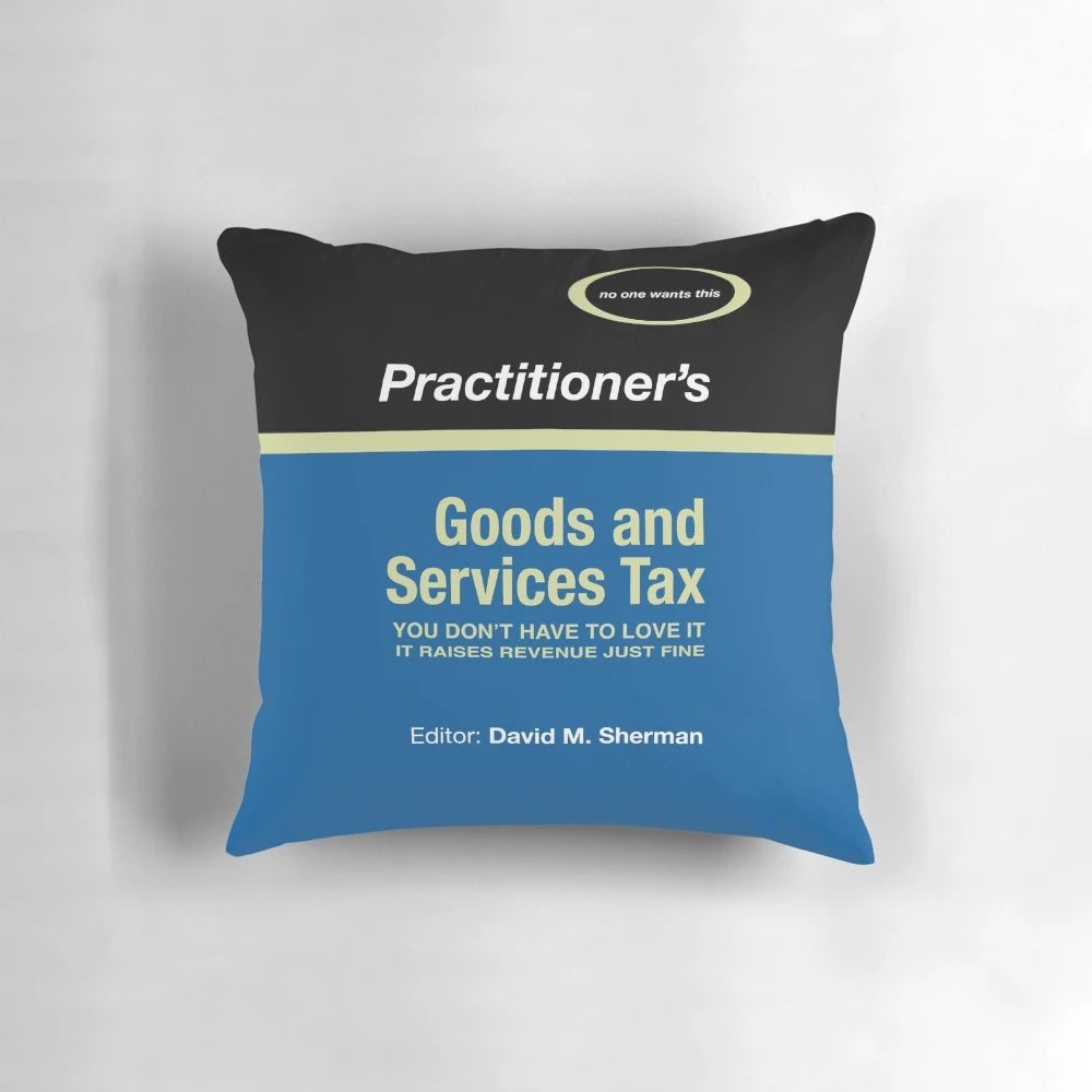 Annotated pillow with text related to the Goods and Services Tax Act for tax professionals