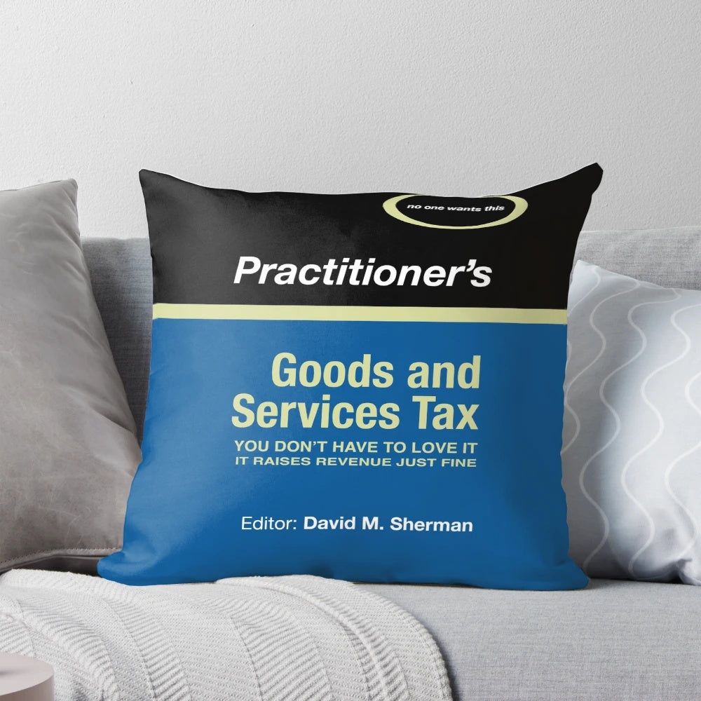 Annotated pillow with text related to the Goods and Services Tax Act for tax professionals
