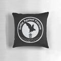 Anti-fascist gothic-themed decorative pillow with bat and spider web design