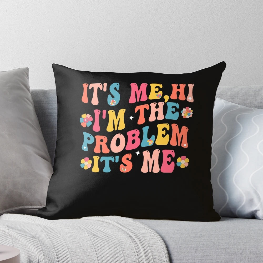 Anti-Hero 'It's Me Hi I'm the Problem' Midnight Pillow with Taylor Swift's Lyrics
