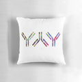 Watercolor painting of antibody molecules, perfect wall decor for immunology and medical science enthusiasts.