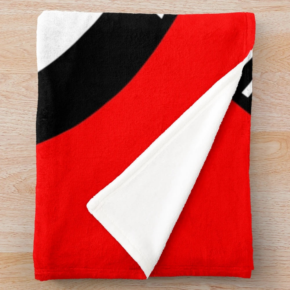 Antifaschistische Aktion inspired plush blanket featuring the iconic symbol