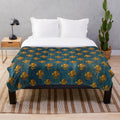 Antique French Fleur de Lys Plush Blanket