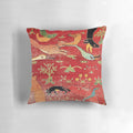 Antique-inspired decorative pillow with a Mughal-style floral and tribal pattern