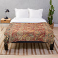 17th Century Indian Carpet Print Plush Blanket