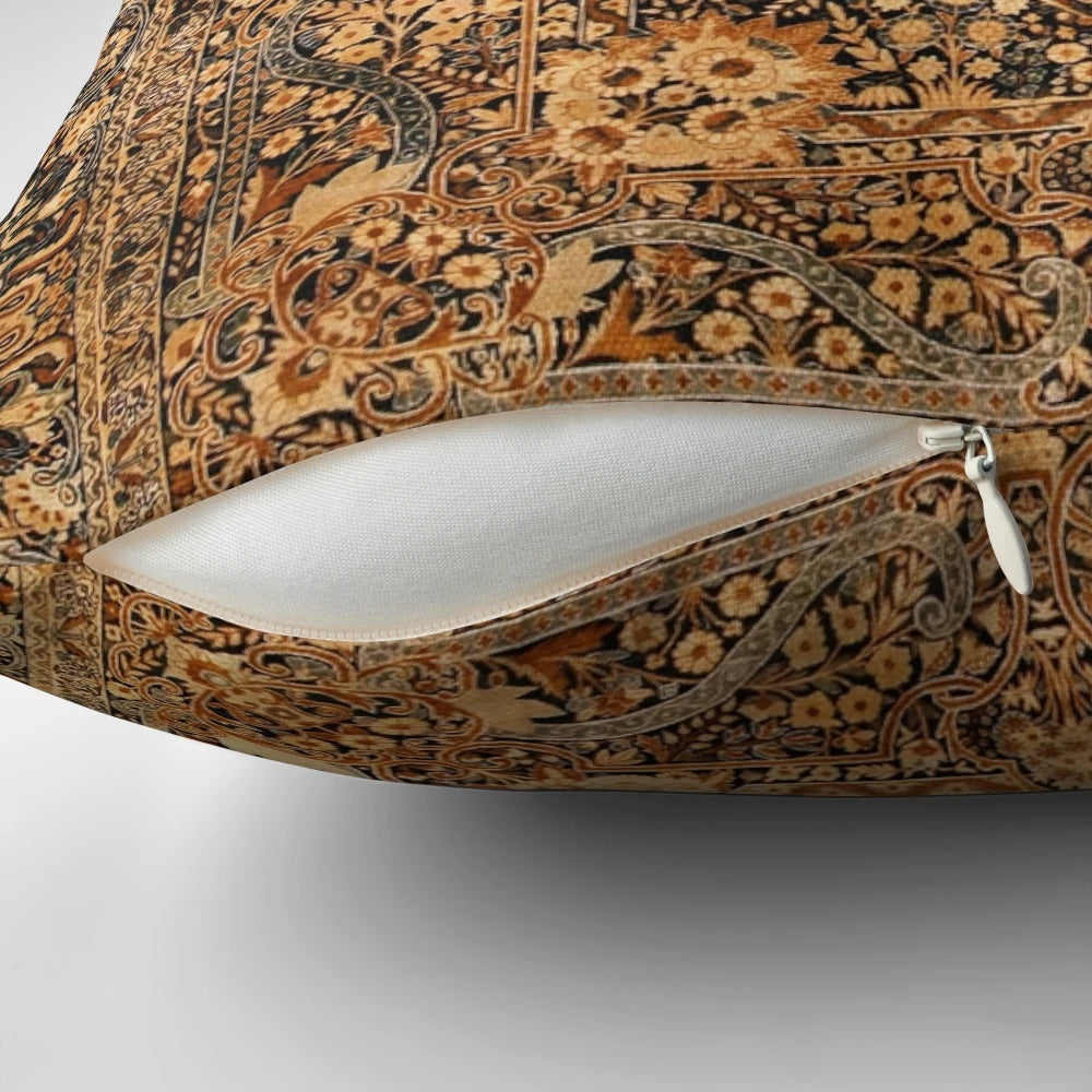 Antique-Inspired Persian Rug Print Pillow