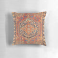 Antique-inspired Turkish carpet-patterned throw pillow