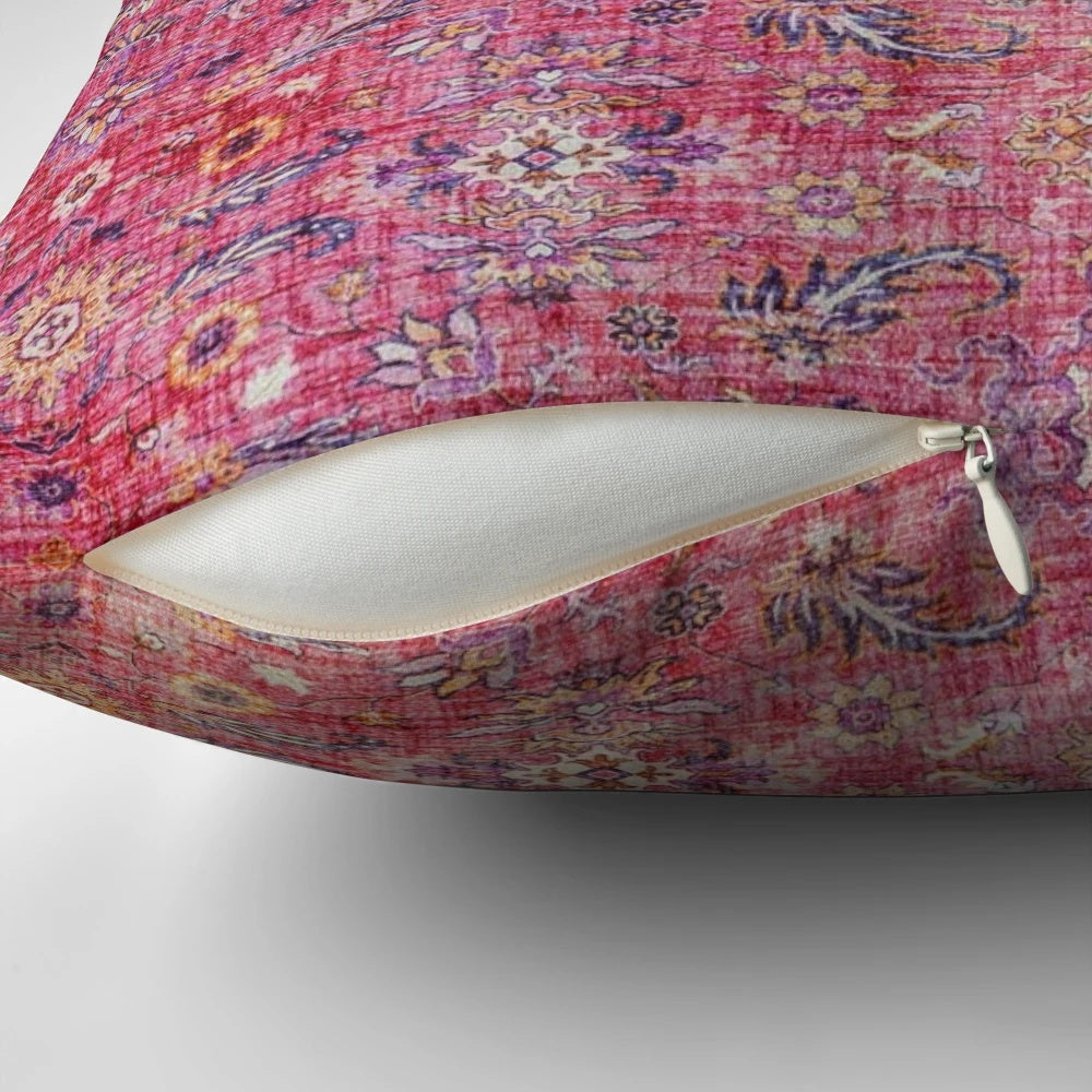 Antique Moroccan-style traditional oriental bohemian pillow with intricate patterns and vintage aesthetic