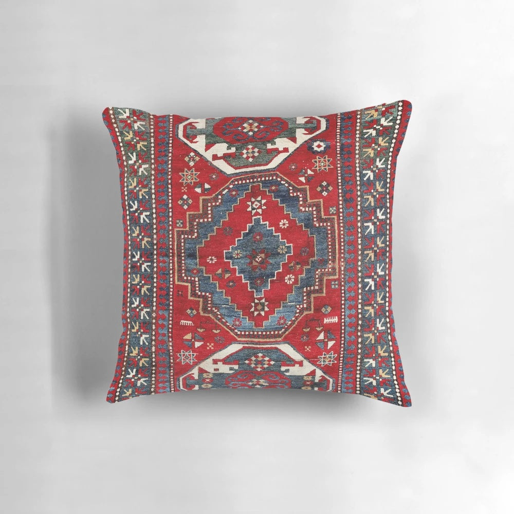 Antique Oriental medallion tribal rug print decorative throw pillow