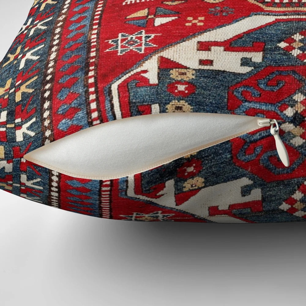 Antique Oriental medallion tribal rug print decorative throw pillow