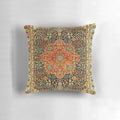 Antique Persian-style floral medallion design throw pillow