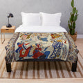 Antique Persian-style Isfahan rug inspired plush blanket