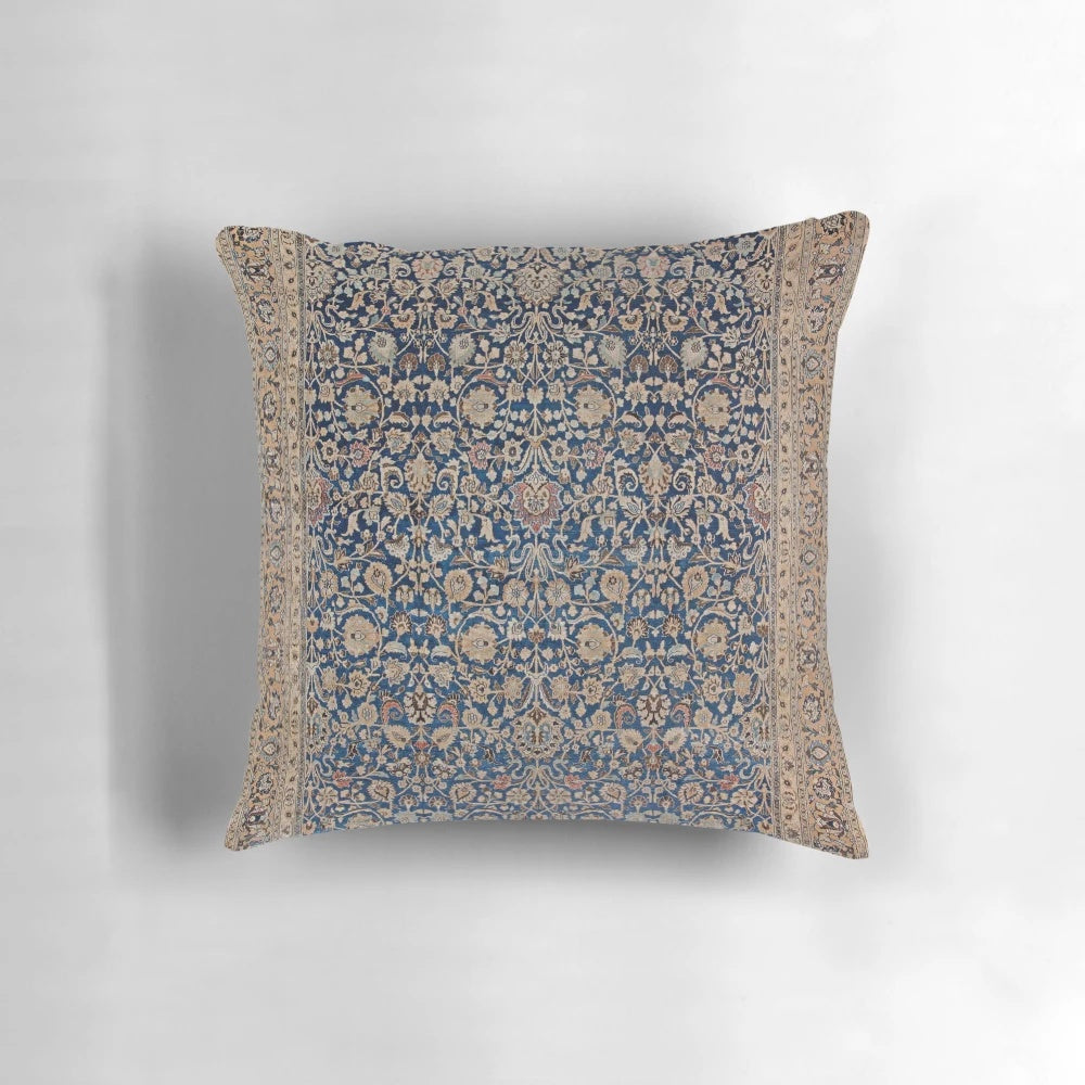 Antique style Tabriz Persian rug print decorative throw pillow