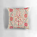 Antique suzani-inspired Uzbekistan embroidered pillow with geometric and abstract patterns
