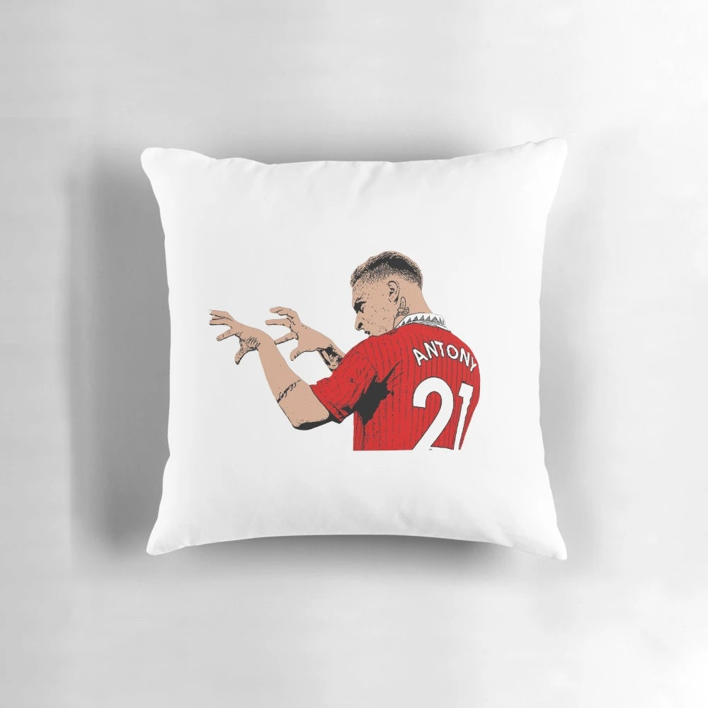 Antony Pillow - Soft, plush pillow featuring the image of Manchester United footballer Antony