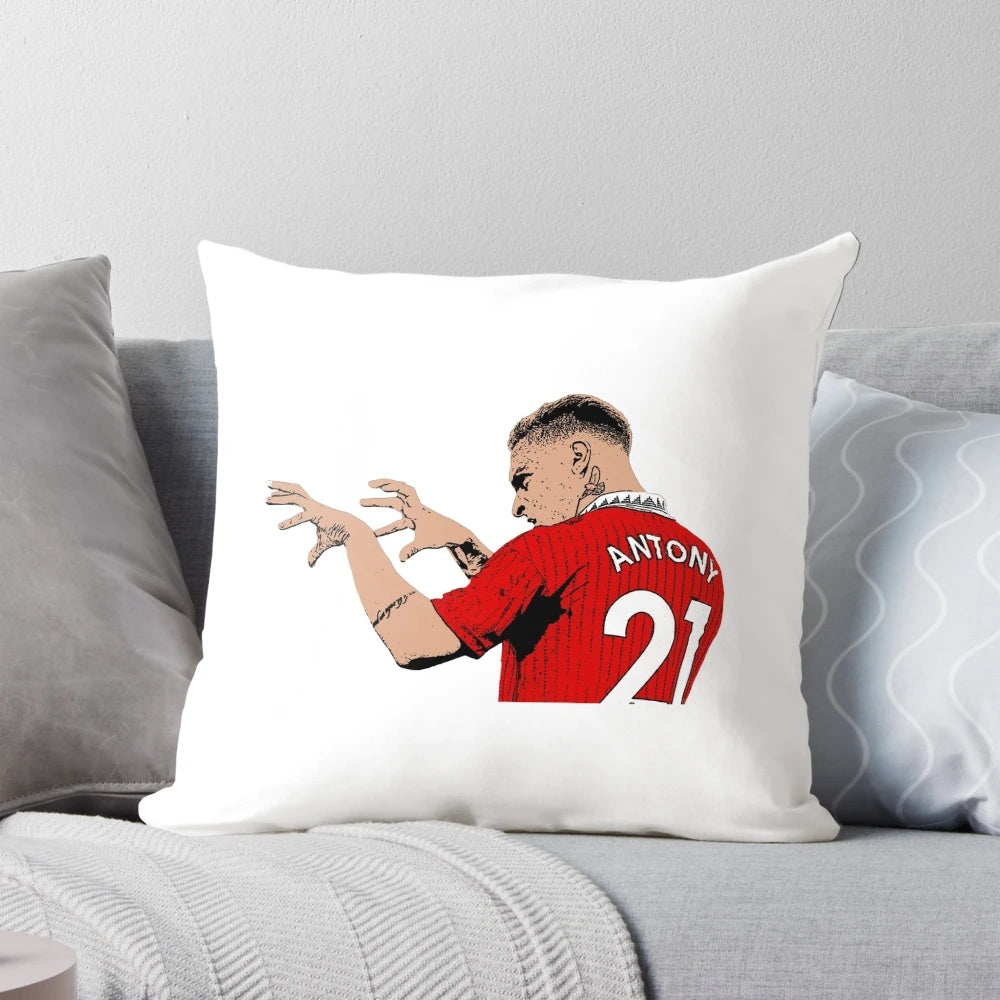 Antony Pillow - Soft, plush pillow featuring the image of Manchester United footballer Antony