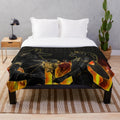 Anubis Bastet Plush Blanket featuring ancient Egyptian mythology