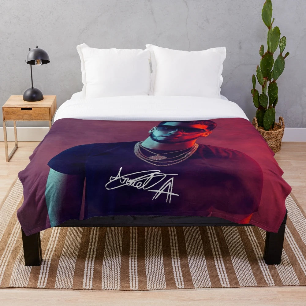 Anuel AA inspired plush blanket