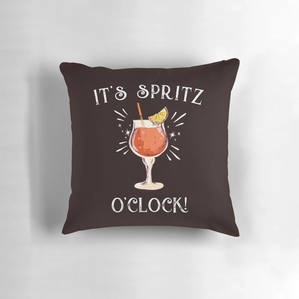 Decorative throw pillow with Aperol Spritz design, perfect for Italian-themed home decor