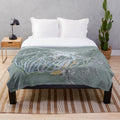 Apex Mountain Resort Plush Blanket featuring a detailed trail map design