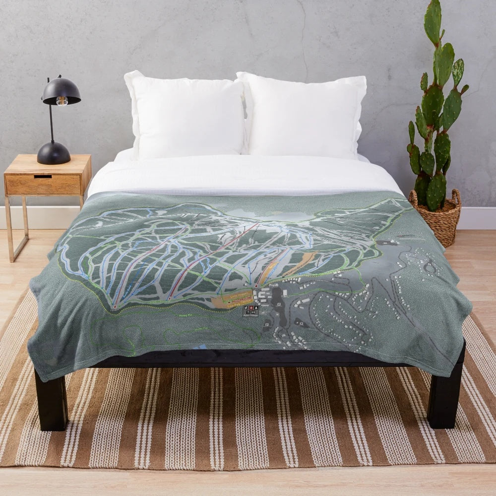 Apex Mountain Resort Plush Blanket featuring a detailed trail map design