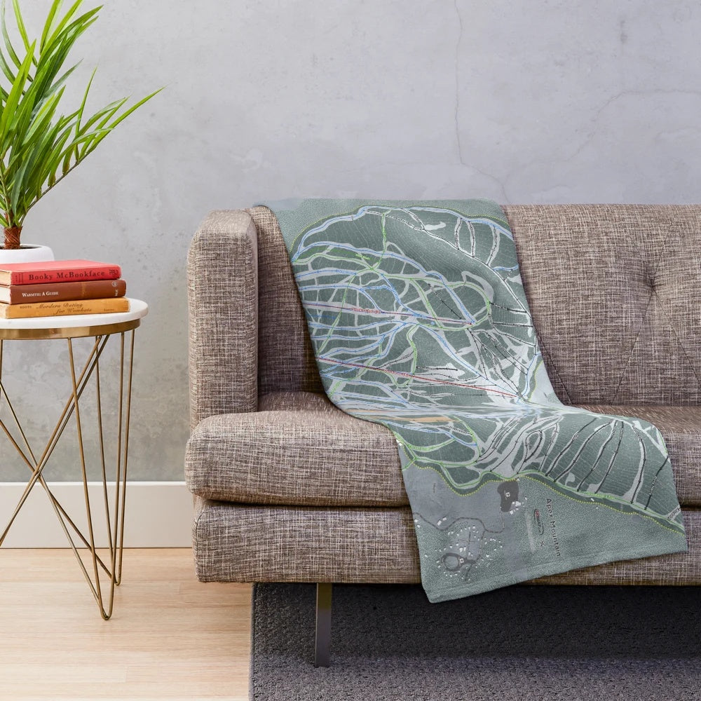 Apex Mountain Resort Plush Blanket featuring a detailed trail map design