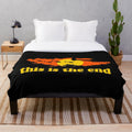Apocalypse Now Inspired Plush Blanket with Retro 80s Helicopter and Jungle Scenes