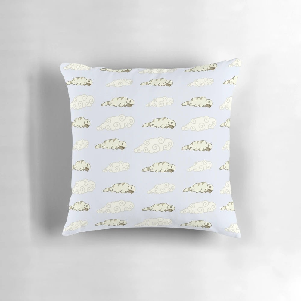 Appa and Avatar-themed clouds design printed on a soft, plush pillow.