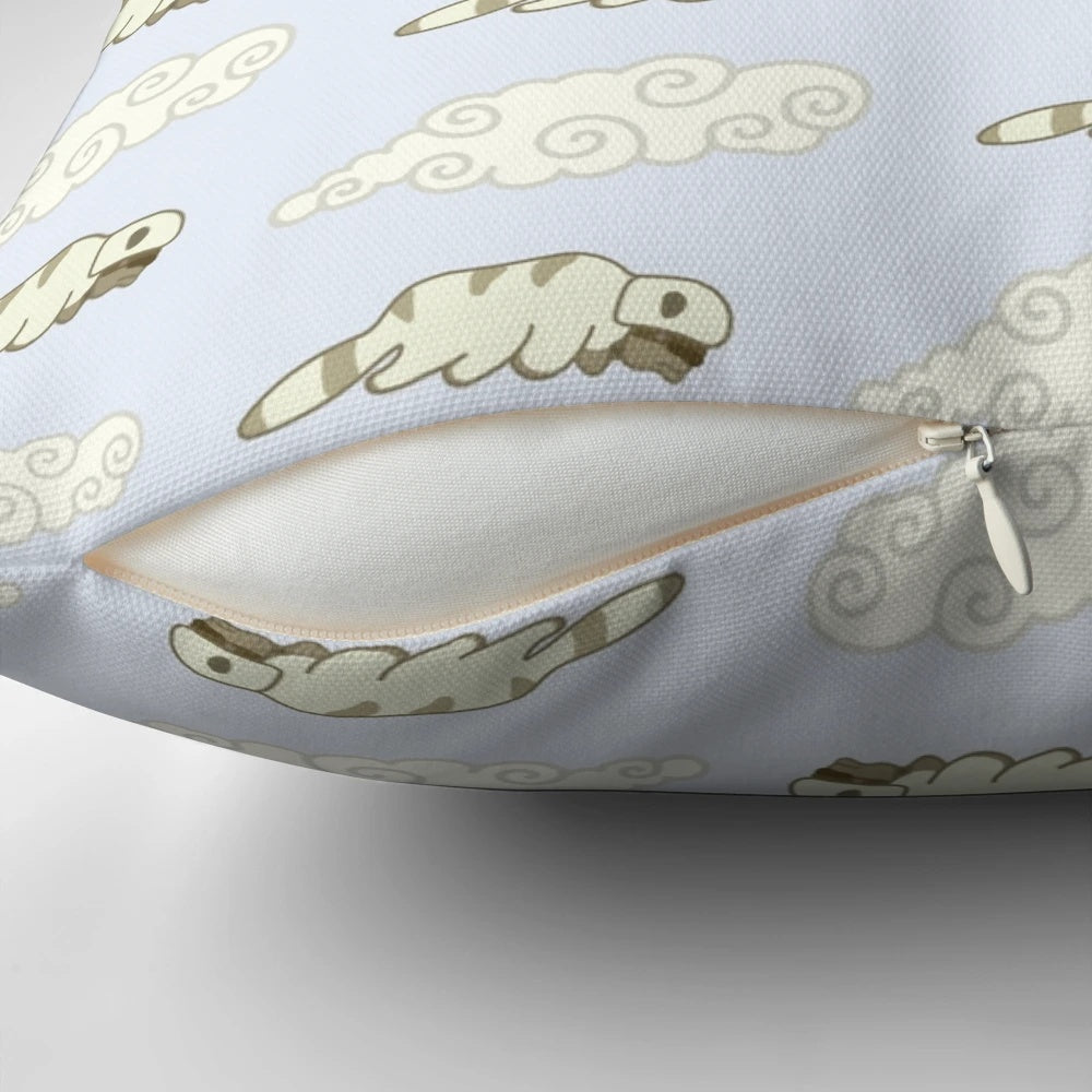 Appa and Avatar-themed clouds design printed on a soft, plush pillow.