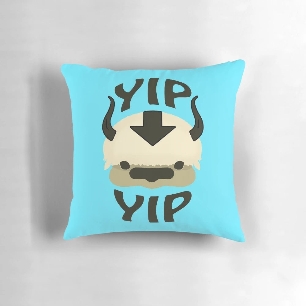 Appa the flying bison from Avatar The Last Airbender on a decorative throw pillow