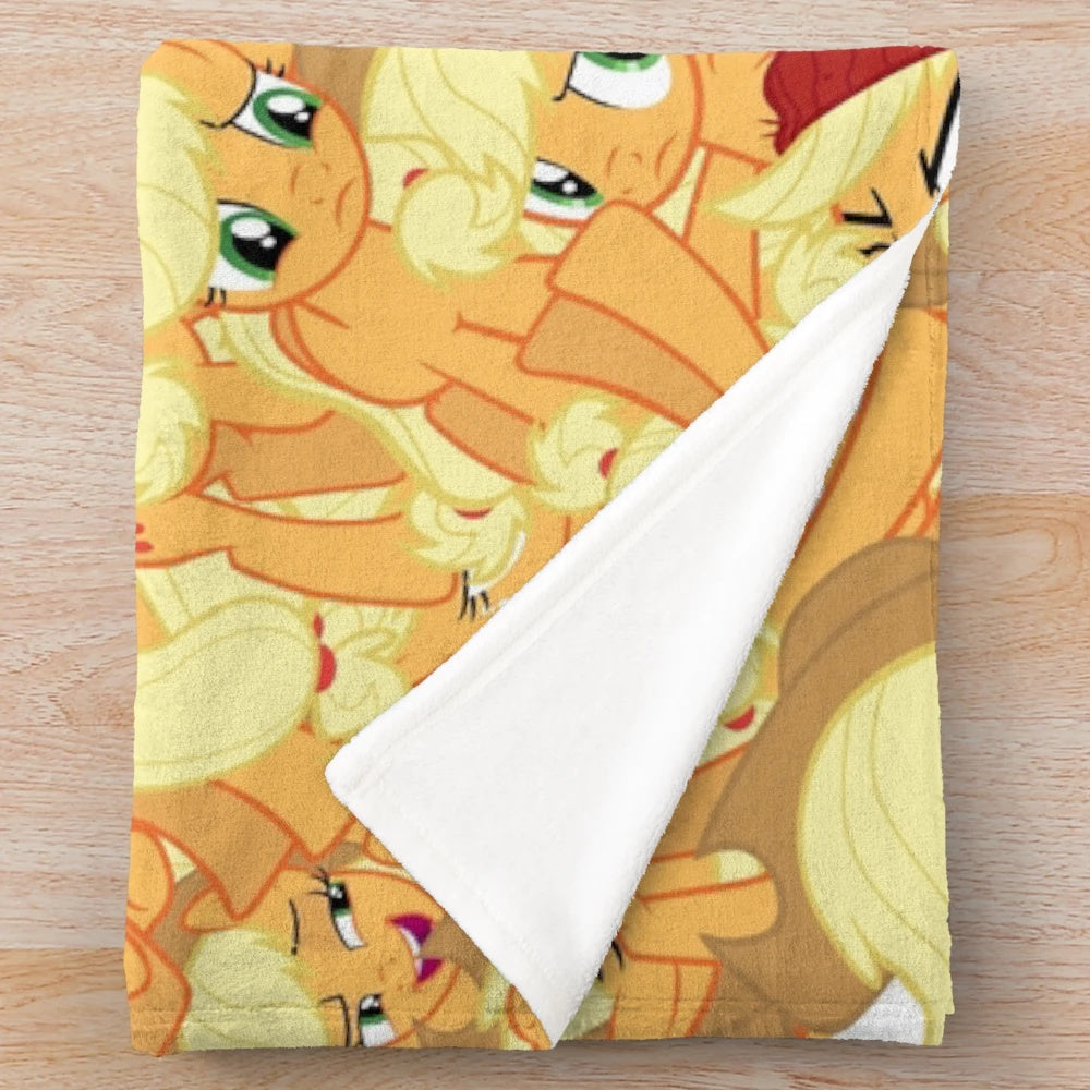 Cozy Applejack-themed plush blanket for my little pony fans
