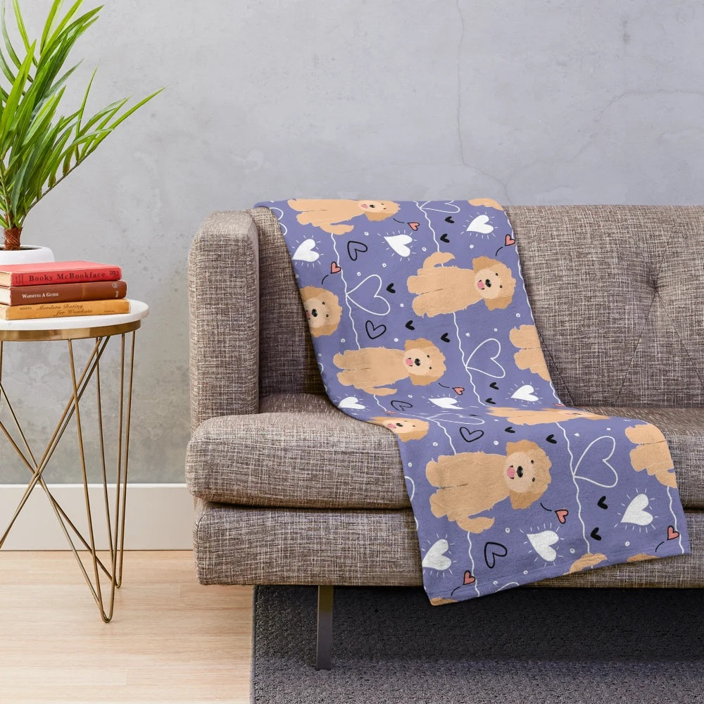 Soft and cuddly apricot goldendoodle plush blanket