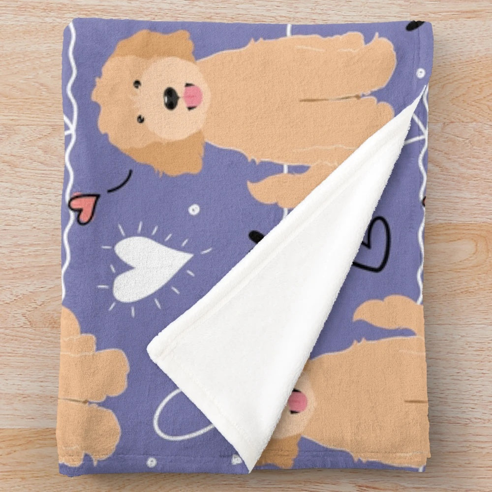 Soft and cuddly apricot goldendoodle plush blanket