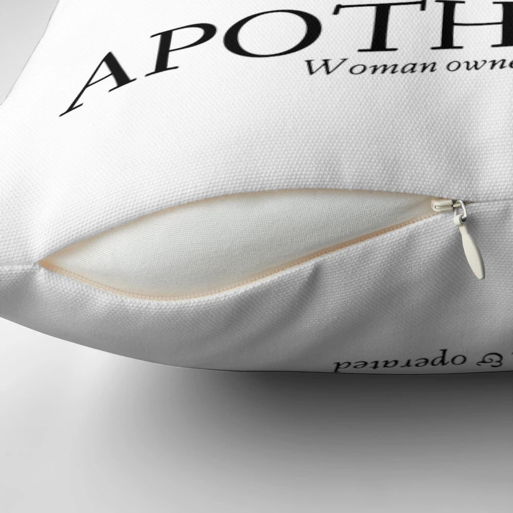 Aqua Tofana Apothecary Feminist Pillow featuring a bold, feminist design and a message of reproductive rights and women's empowerment.