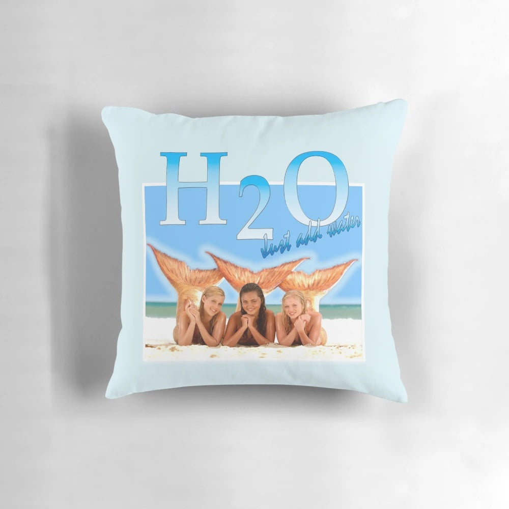 H2O-themed pillow with a mermaid/siren design