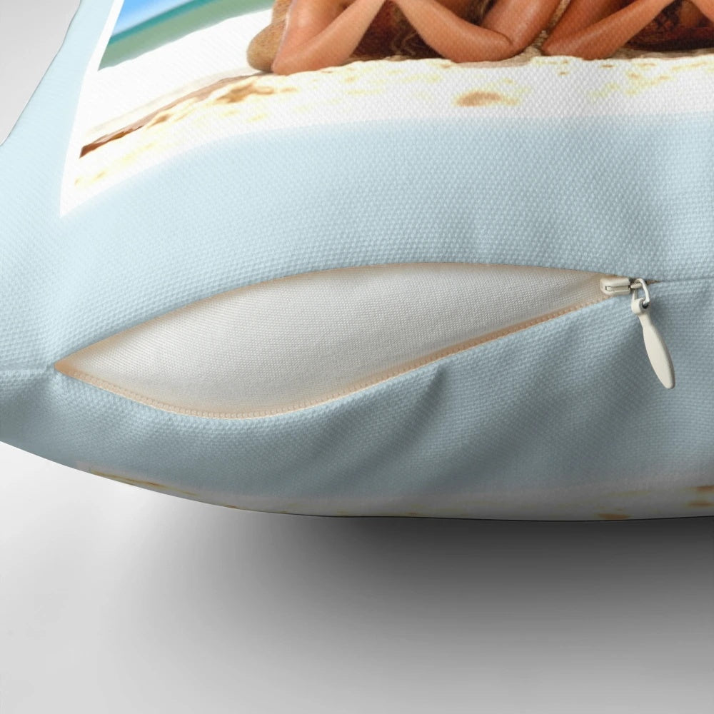 H2O-themed pillow with a mermaid/siren design