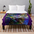 Arabelle plush blanket featuring cat paintings by Lea Roche