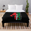 Palestinian resistance map and Arabic design plush blanket