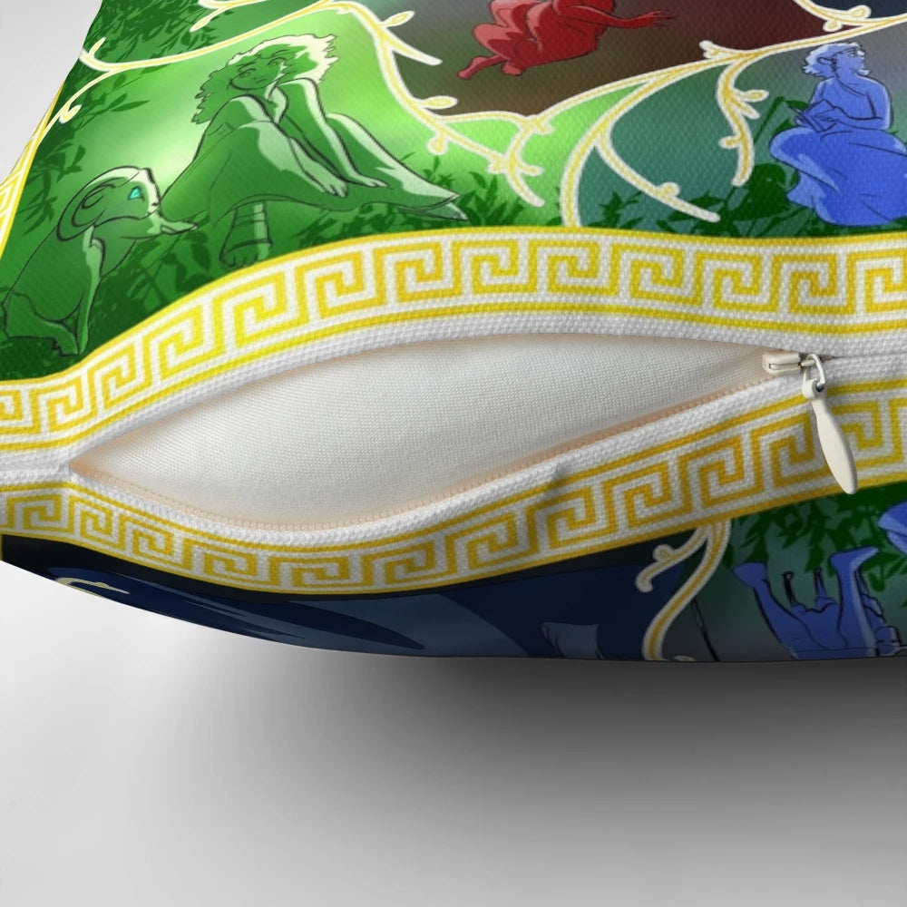Arachne's Tapestry Pillow featuring a spider-themed design inspired by the Greek myth