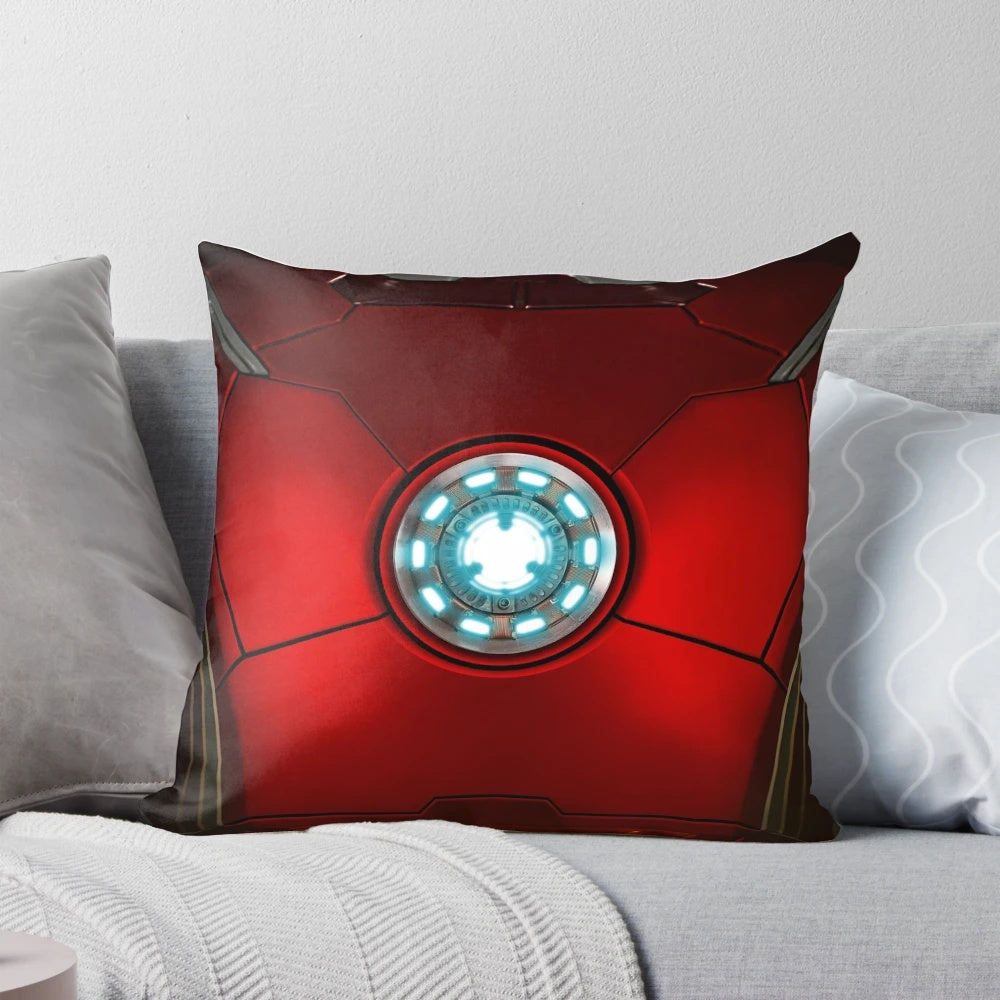 Arc Reactor Iron Man Pillow with the Stark Industries logo