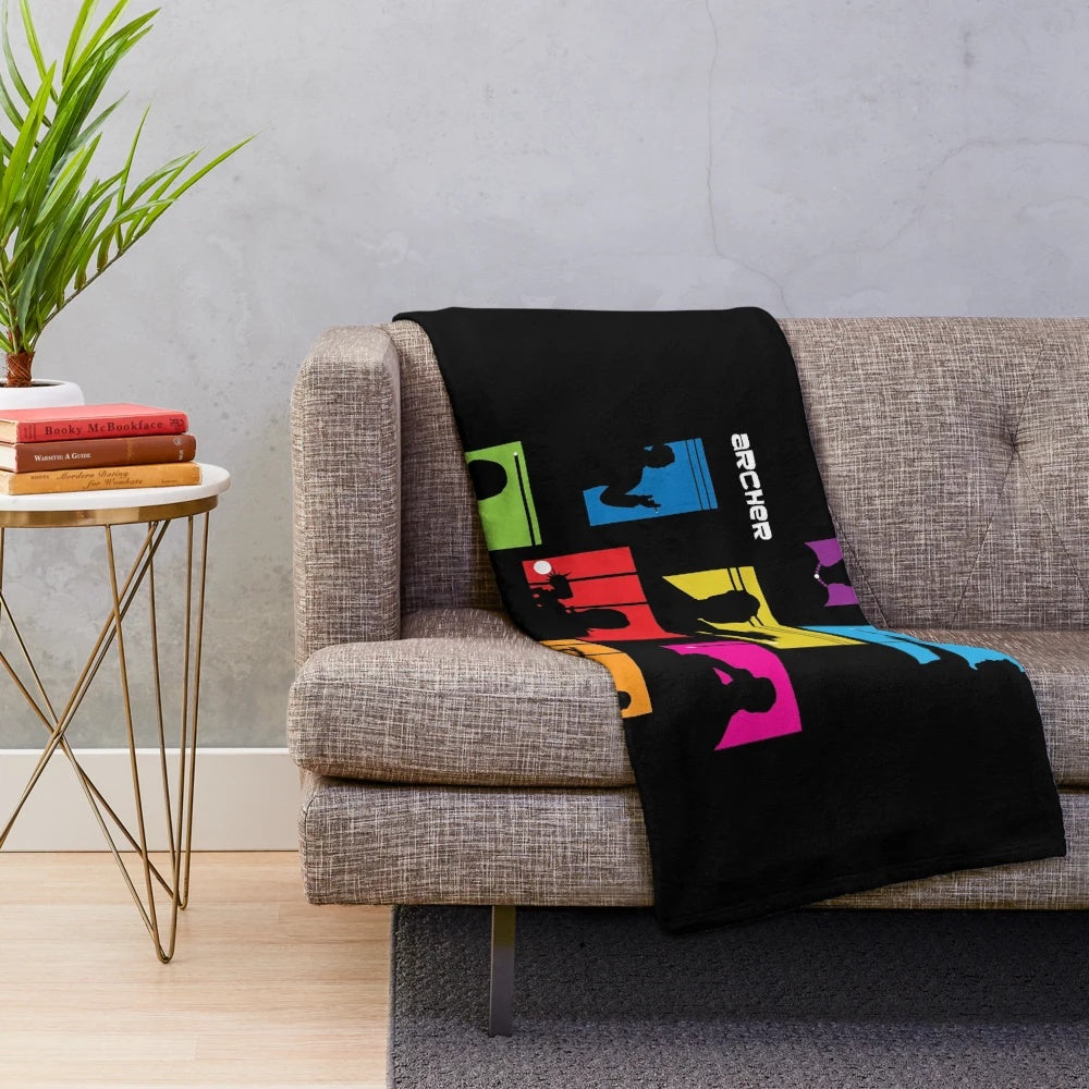 Archer Inspired Plush Blanket with Spy Thriller Motif