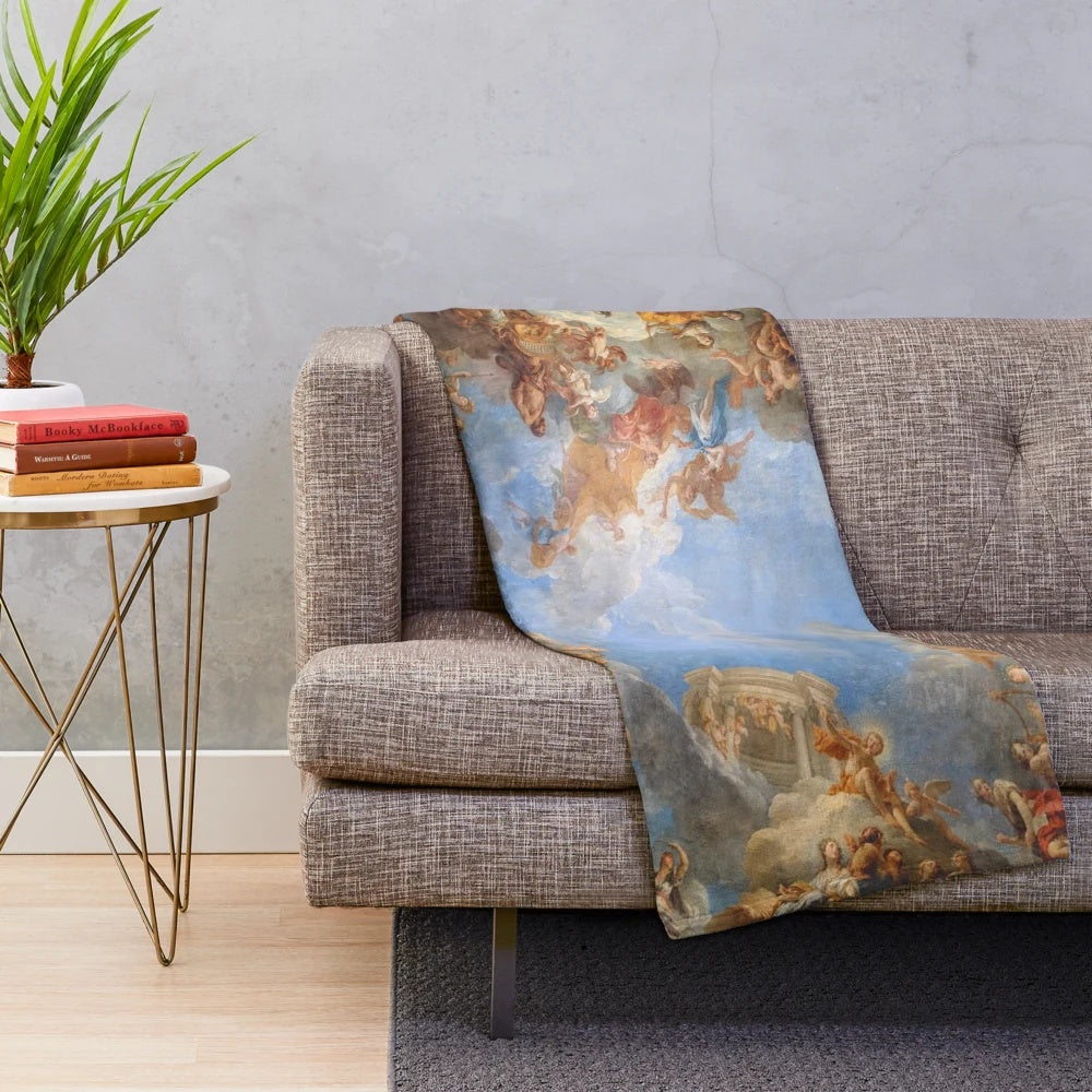 Plush blanket featuring a fresco of angels in the Palace of Versailles
