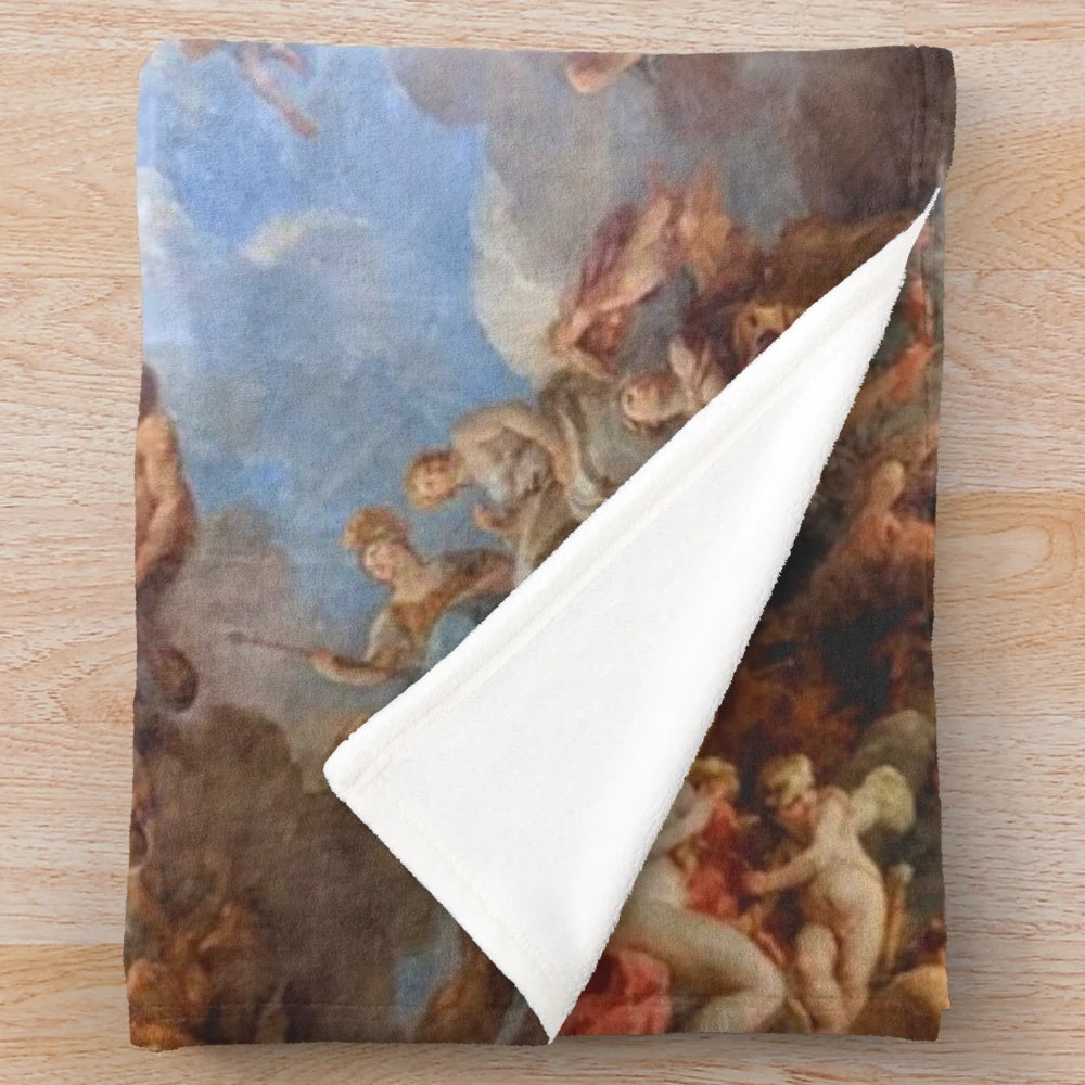 Plush blanket featuring a fresco of angels in the Palace of Versailles