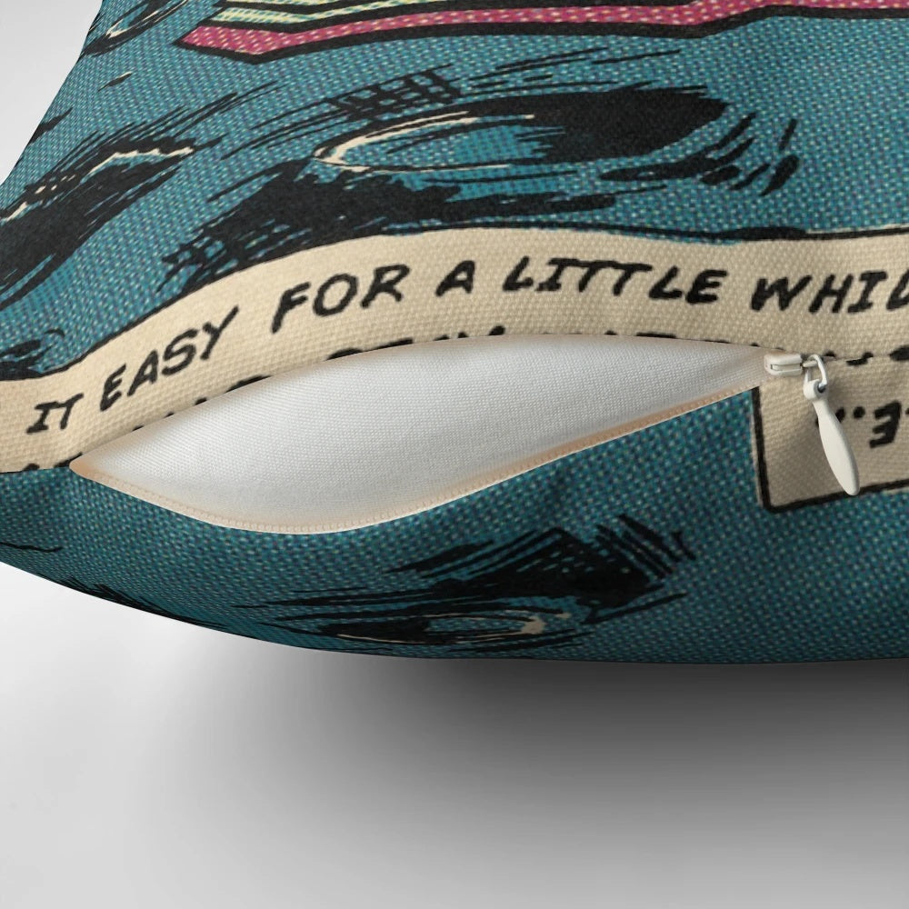 A cozy TBHC-inspired pillow featuring an Arctic-themed design with musical elements and playful monkeys.