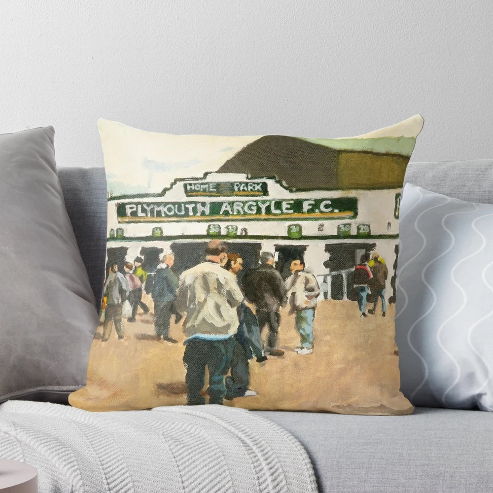 Plymouth Argyle football team fan pillow with argyle pattern