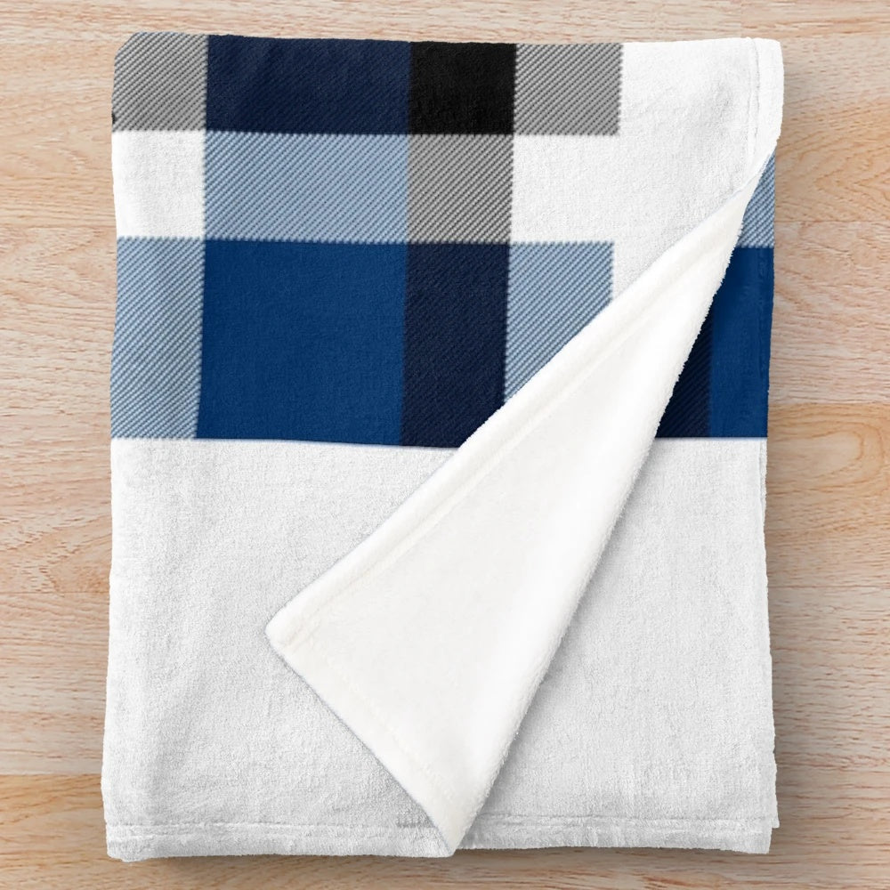 Argyle patterned plush blanket featuring artwork inspired by Mount Saint Mary's University