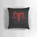 Aries Zodiac Sign Pillow with Ram Skull Design