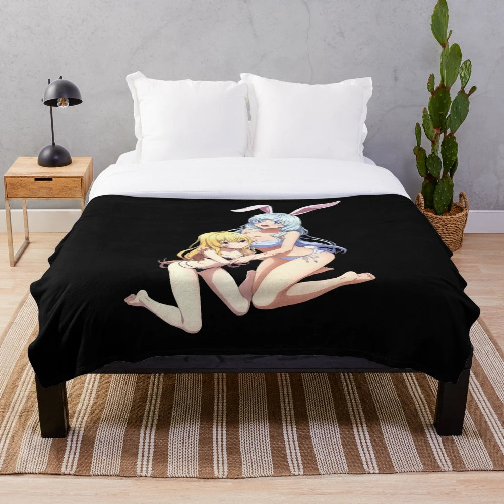 Arifureta anime plush blanket featuring character designs