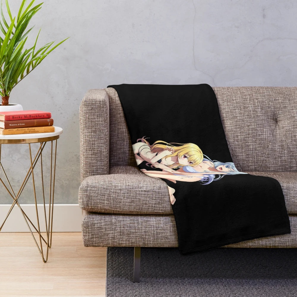 Arifureta anime plush blanket featuring character designs